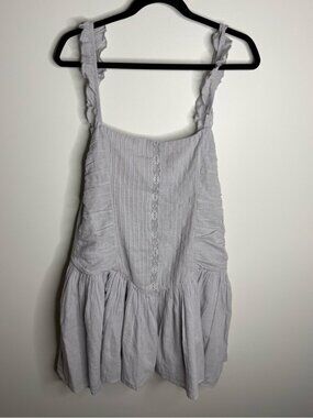 Zara Light Gray Ruffled-Strap dress mini size large